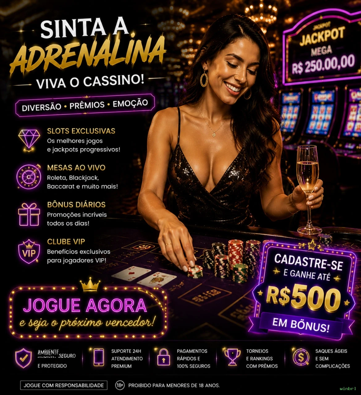 Imagem promocional do aplicativo mobile da winbrl